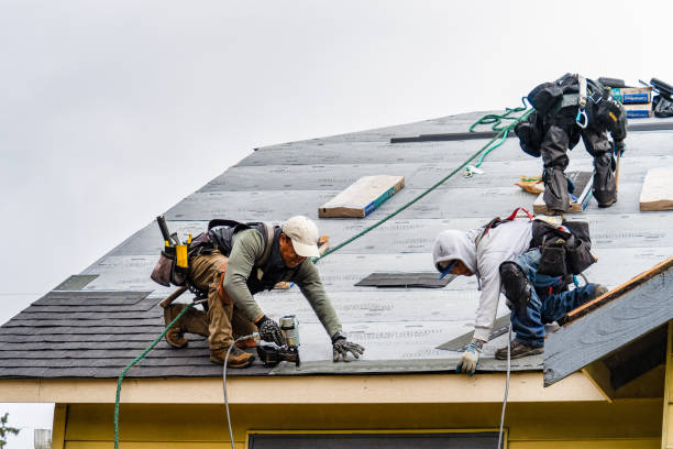 Professional Gutter Installation technician working in Cross River, NY